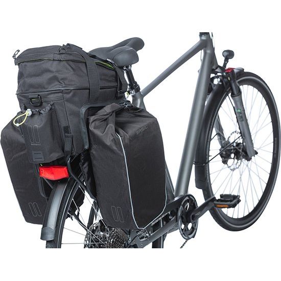 Basil Miles XL Pro bagagedragertas, waterdicht, geschikt voor 9-36 liter, zwart met verstelbare riem en stevige handvatten