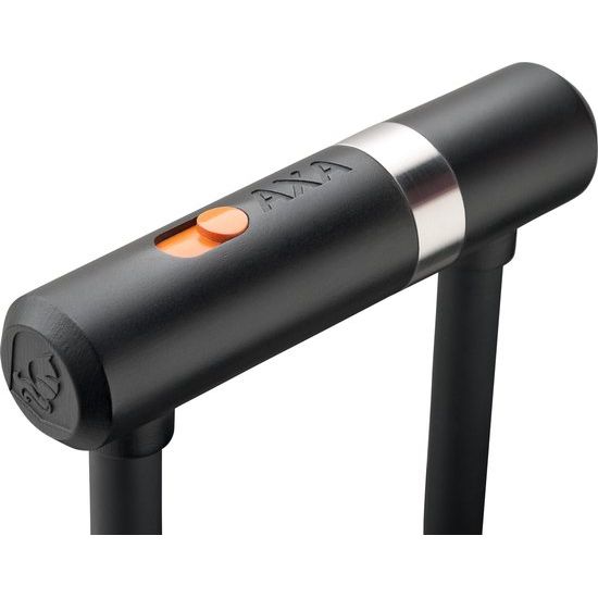 Zwarte Axa Newton Mini Beugelslot en kabel, U-slot beveiligingsslot voor fiets, compacte en stevige sluiting