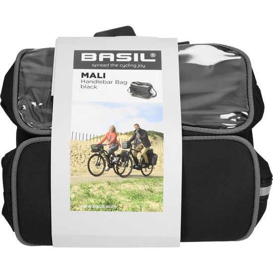 Basil Mali Stuurtas 8 Liter Zwart 600D Polyester
