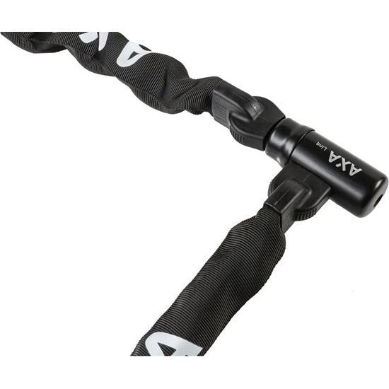 Zwart Axa kettingslot Linq 100 cm met Ø 9,5 mm, stevig beveiligingsslot voor fietsen, in winkelverpakking.