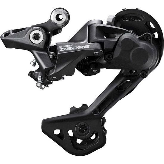 Shimano Deore M5120 SGS achterderailleur voor 10/11 snelheden, direct-mount, zwart, zichtbaar op de fiets.