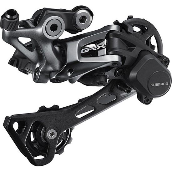 Shimano GRX RD-RX812 achterderailleur voor 11-speed met directe montage en Shadow RD-technologie op de fiets bevestigd