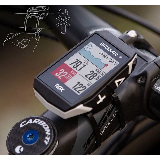 Sigma Gps Fietscomputer Rox 11.1 Evo Gps Met Standaard Stuurhouder - Wit - Le Coq Wielerartikelen