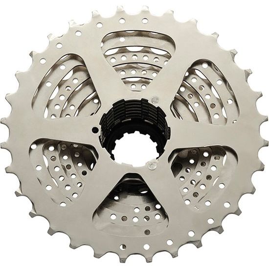 Shimano Acera CS-HG41 8-speed cassette met metalen tanden en zwarte body, geschikt voor mountainbikes en racefietsen