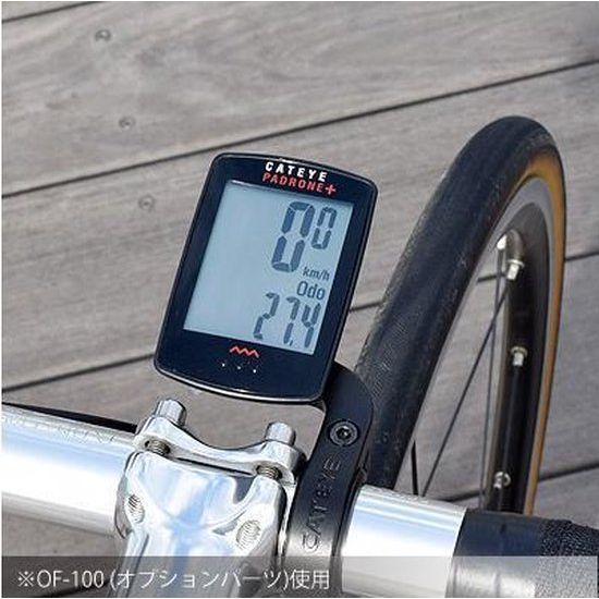 Cateye Padrone+ draadloze fietscomputer met groot scherm en kilometerteller voor nauwkeurige ritgegevens op de fiets