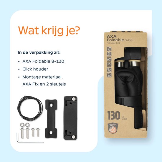 AXA vouwsloten bevestiging, robuust en veilig, zichtbaar in de afbeelding op een 550x550 pixel foto