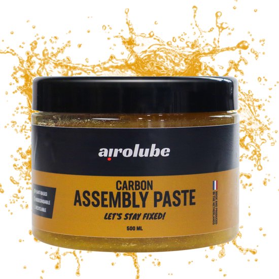 Airolube montagepasta met biologisch afbreekbare carbonassemblage, zichtbaar op de afbeelding, geschikt voor effectieve montage.