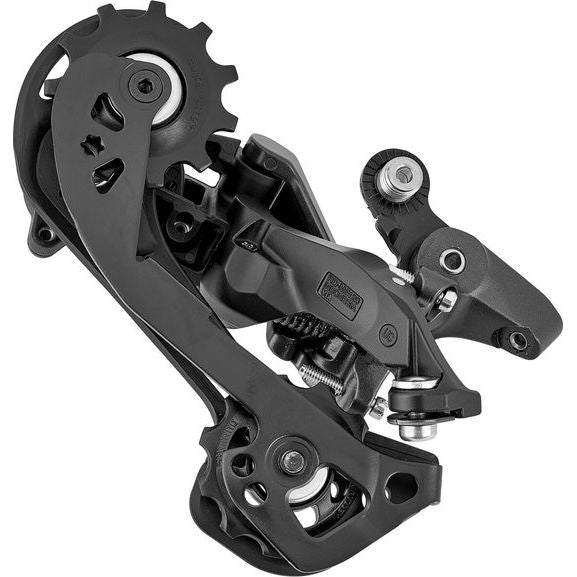 Shimano Deore M5120 SGS achterderailleur voor 10/11-speed met directe montage, zichtbaar in de afbeelding.