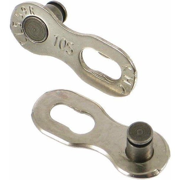 Zilveren en zwarte KMC 10-speed fietsketting X10 1/2" x 11/128" voor optimale prestaties op de fiets