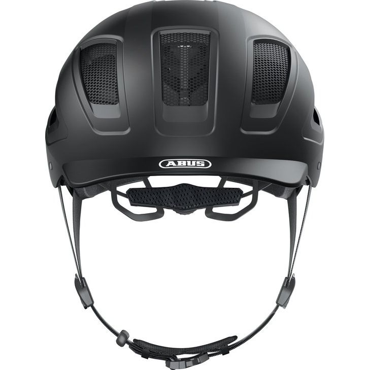 Abus Hyban 2.0 e-bike fietshelm met geïntegreerd led-achterlicht en ventilatieopeningen, veilig en comfortabel dragen.
