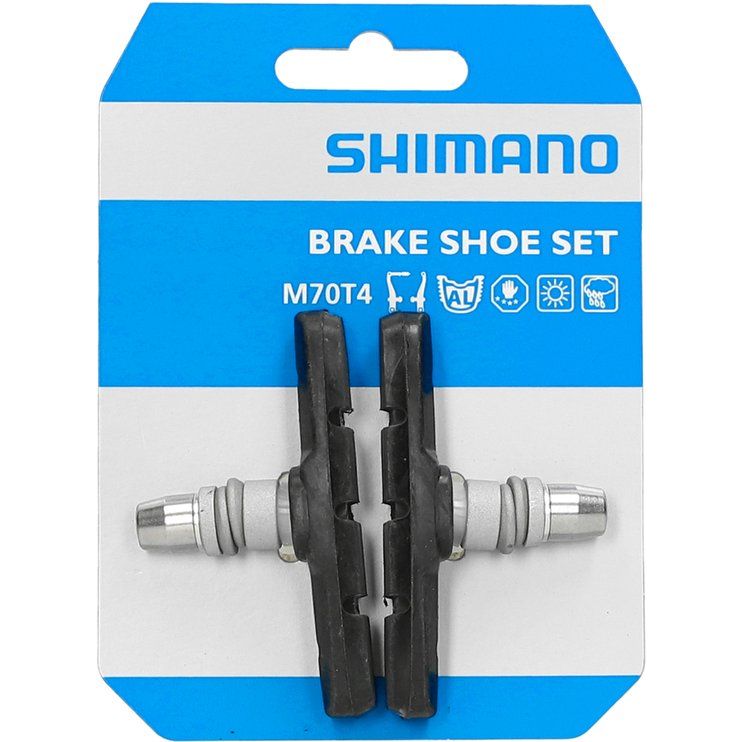 Shimano Deore LX M70T4 V-brake remblokken met moer voor V-brake, set van twee, geschikt voor stadsfietsen en mountainbikes
