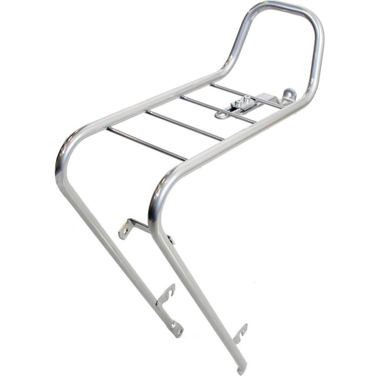 Steco voordrager 28 met 13 mm kroonboutbevestiging in zilver, geschikt voor fietsvoor- of achterdragers.