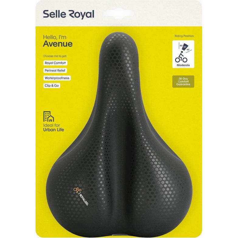 Selle Royal Avenue Moderate stadsfiets en e-bike zadel met Royalgel voor comfortabel fietsen in urban omgeving.