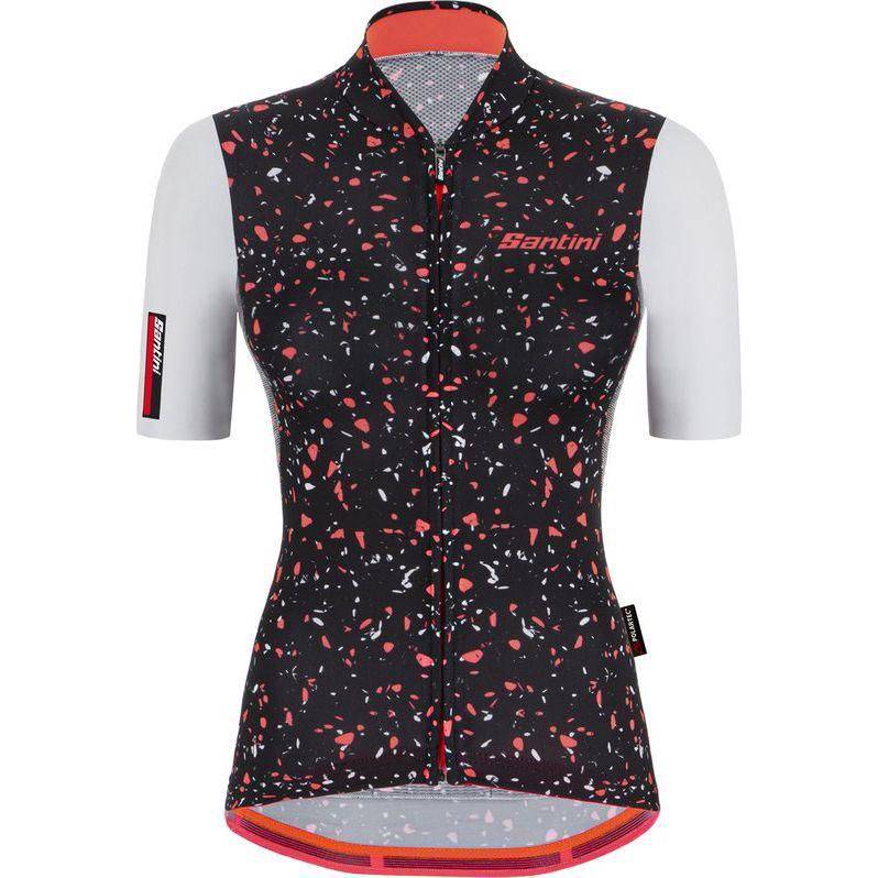 Santini Fietsshirt Korte Mouwen Zwart Dames - Delta Pietra S/S Jersey For Women Black - S - Le Coq Wielerartikelen