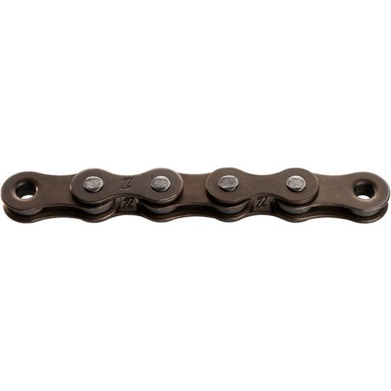 Bruine KMC Z1 smalle enkele snelheid ketting met 112 schakels, 1/2" x 3/32" voor fiets, zichtbaar in de afbeelding