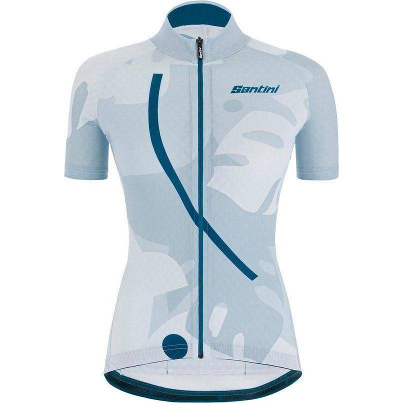 Santini Fietsshirt Korte Mouwen Blauw Dames - Giada Maui S/S Jersey For Women Silver Bullet - Xl - Le Coq Wielerartikelen