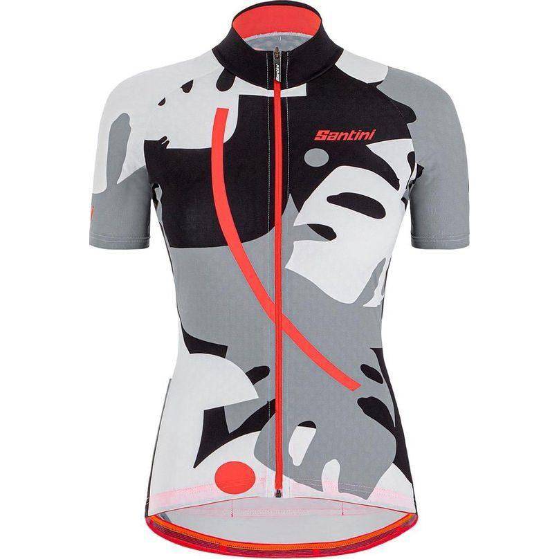 Santini Fietsshirt Korte Mouwen Zwart Dames - Giada Maui S/S Jersey For Women Black - L - Le Coq Wielerartikelen