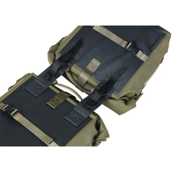Dubbele Basil Soho Nordlicht fietstas met 41 liter capaciteit, 31x13x37 cm, zwart en waterdicht voor fietsaccessoires