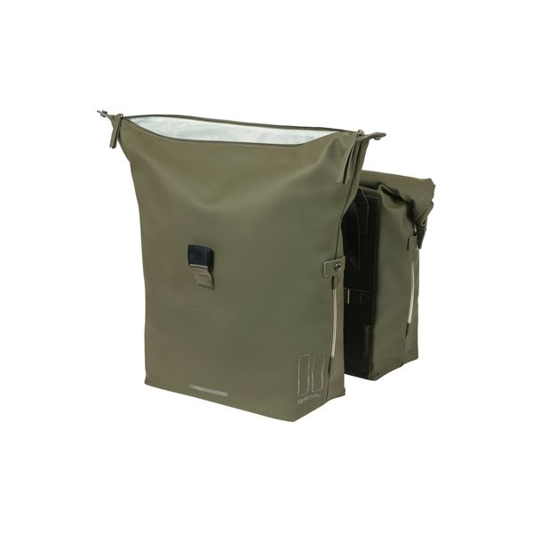 Basil Soho Nordlicht dubbele fietstas met 41 liter capaciteit, zwart, 31x13x37 cm, geschikt voor fietsgebruik.