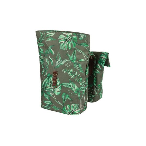 Basil dubbele fietstas Ever-Green, 28-32 liter, zwart, met ritssluiting en bevestigingsriemen, voor fietsmanden en bagagedragers