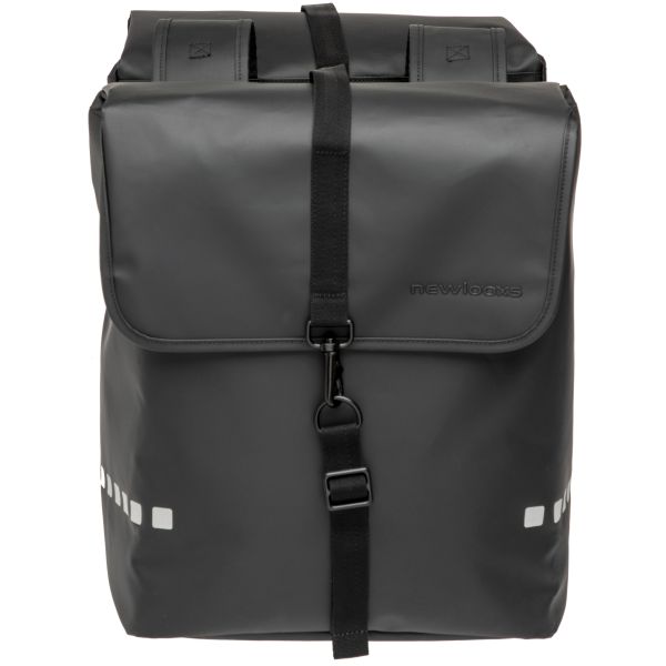 Nieuwe Looxs Odense dubbele fietstas met 39 liter capaciteit, waterbestendige zwart canvas tas voor aan fietsdrager.