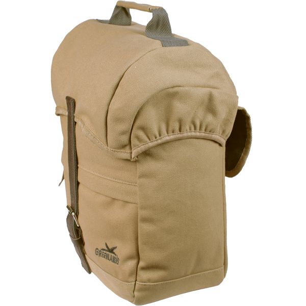 Greenlands enkele fietstas van canvas, 20 liter, camel kleur, geschikt voor bagage en boodschappen, 30x37x17 cm.