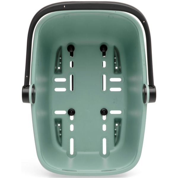 Nieuwe Looxs Clipper RT2 fietsmand met Racktime Snapit 2.0 adapter, praktische en stevige fietsmand voor fietsaccessoires.