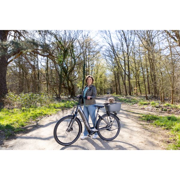 New Looxs Clipper 28 liter anthraciet fietsmand - Le Coq Wielerartikelen