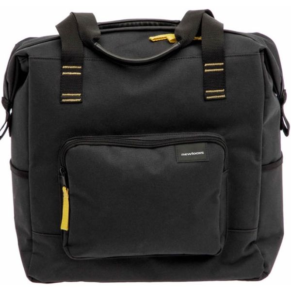 Dubbele fietstas van New Looxs Tulum Camella met 26 liter capaciteit, gemaakt van 100% gerecycled polyester, geschikt voor fietsers.