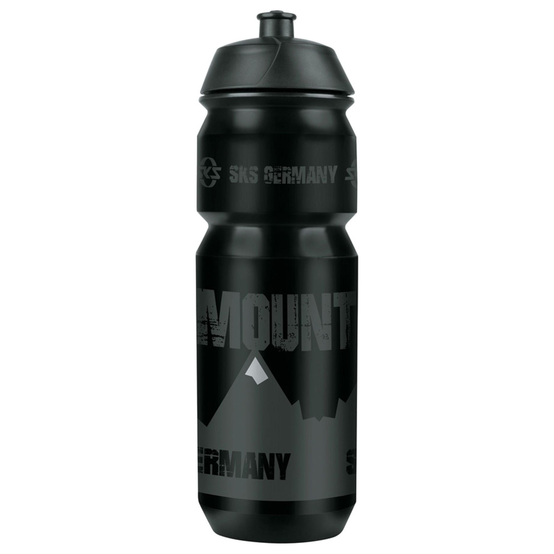 Zwarte SKS bidon van 750ml met grote opening, geschikt voor fietsers en sporters.