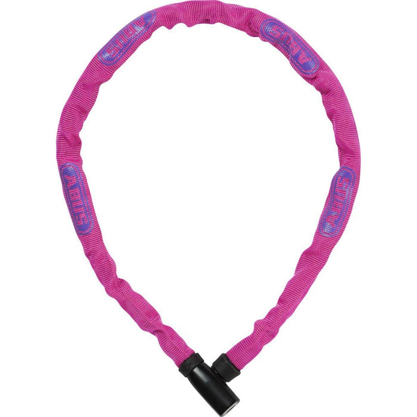 Abus Steel-O-Chain 4804K kettingslot, 75 cm lang met 4 mm ketting, zichtbaar in close-up met slot en ketting.