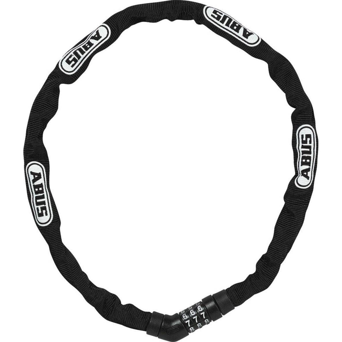 Abus Steel-O-Chain kettingslot van 75cm met 4mm kettingdikte, slot met code, stevig en geschikt voor beveiliging.