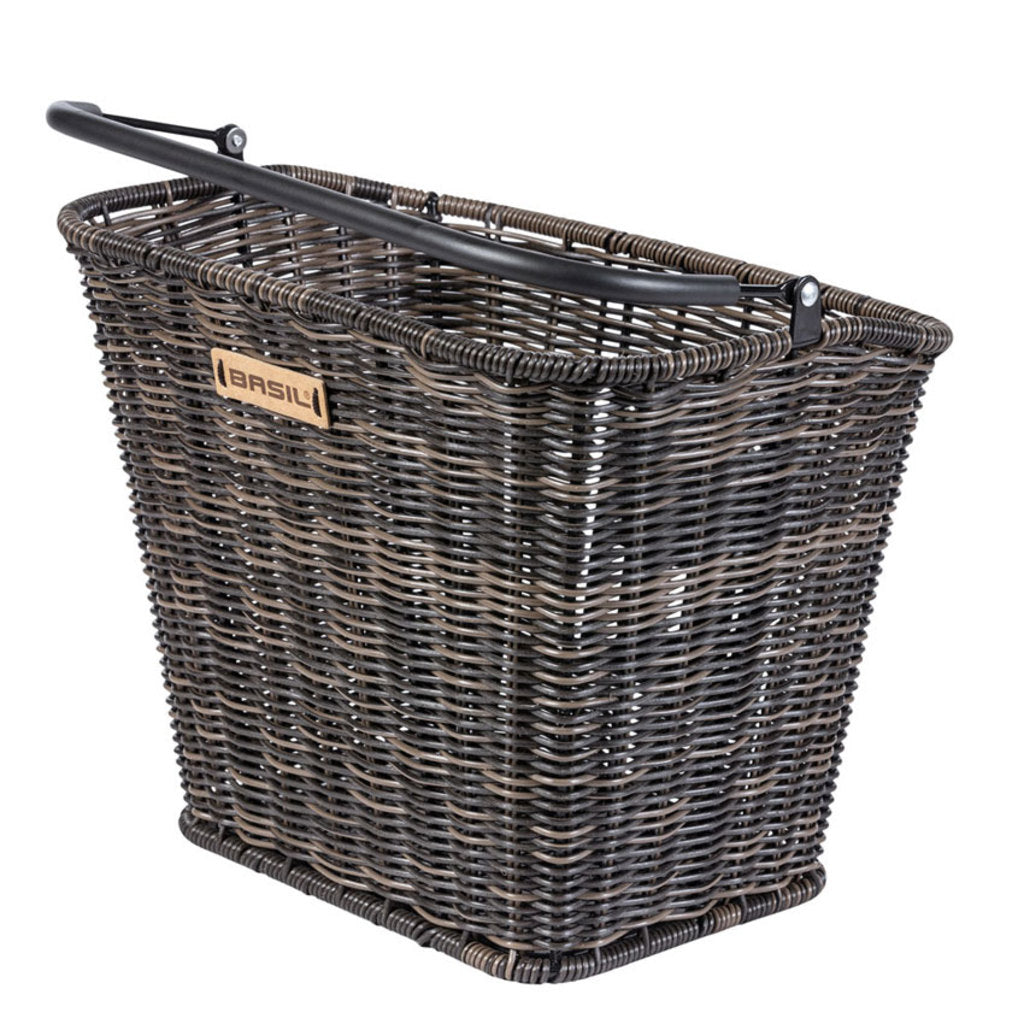 Basil fietsmand Bremen in rattan look, 27x35x29 cm, ideale fietstassen voor fietsers met stijlvolle opbergruimte