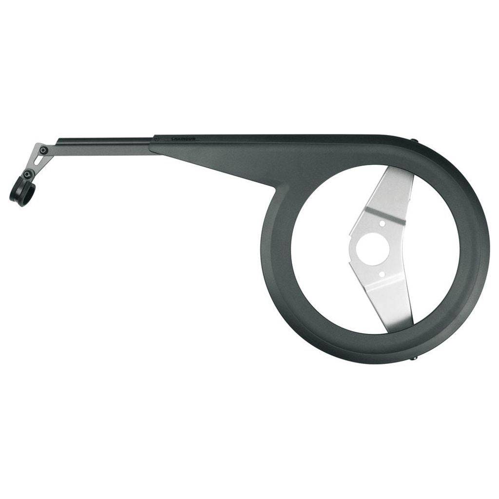 Zwart SKS Chainbow kettingscherm voor 26/28 inch fietsen, beschermt de ketting en voorkomt vuil op de kettingkast.