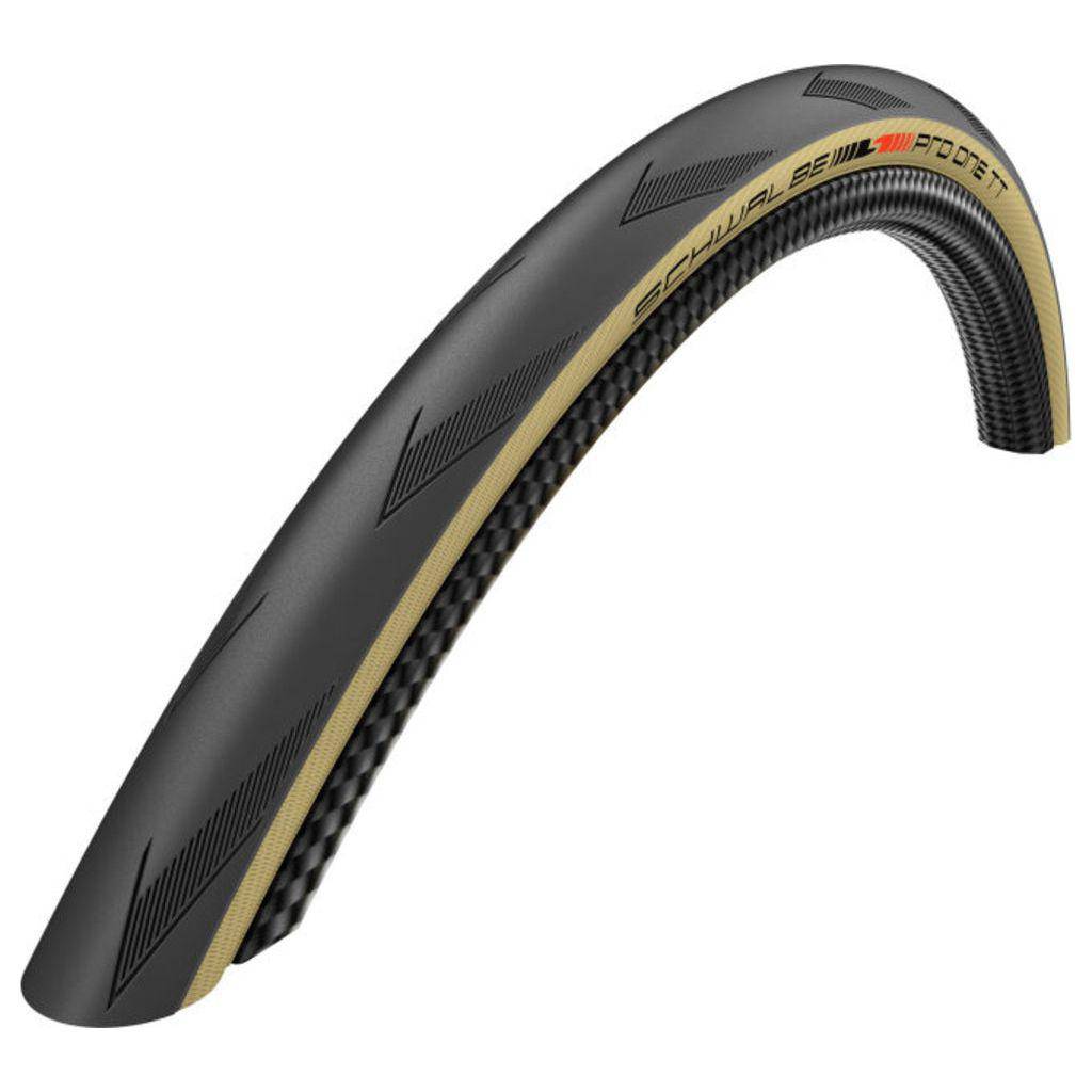 Schwalbe Buitenband 28" Pro One TT TLE ADDIX Race Vouwband Zwart/Beige - Le Coq Wielerartikelen