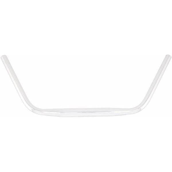 Zilveren Ergotec Moon Cruiser stuur voor stadsfiets, 610 mm breed, Ø31,8 mm stuurdiameter, zichtbaar in de afbeelding.