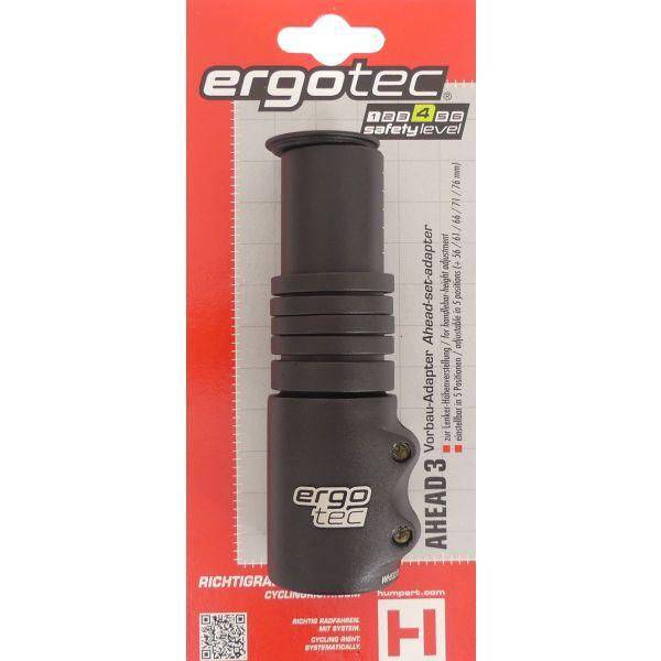 Ergotec stuurpen verlenger Ahead 3, 1-1/8 inch, gemaakt van lichtgewicht Al6061 T6 voor fietsaccessoires