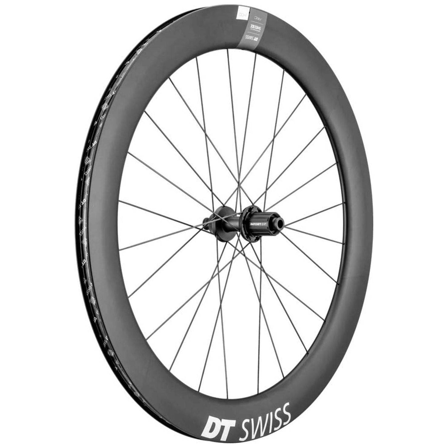 Achterwiel 28" DT Swiss ARC1400 Dicut 62 DB SH 10/11V Disc CL Carbon Zwart - Le Coq Wielerartikelen
