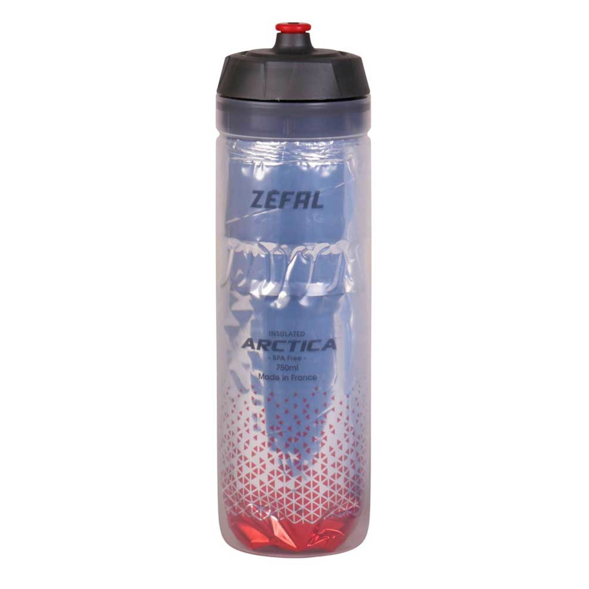 Zefal Bidon Arctica 75 van 750 ml, blauw kunststof waterfles voor fietsen, met ergonomisch ontwerp en drinktuit.