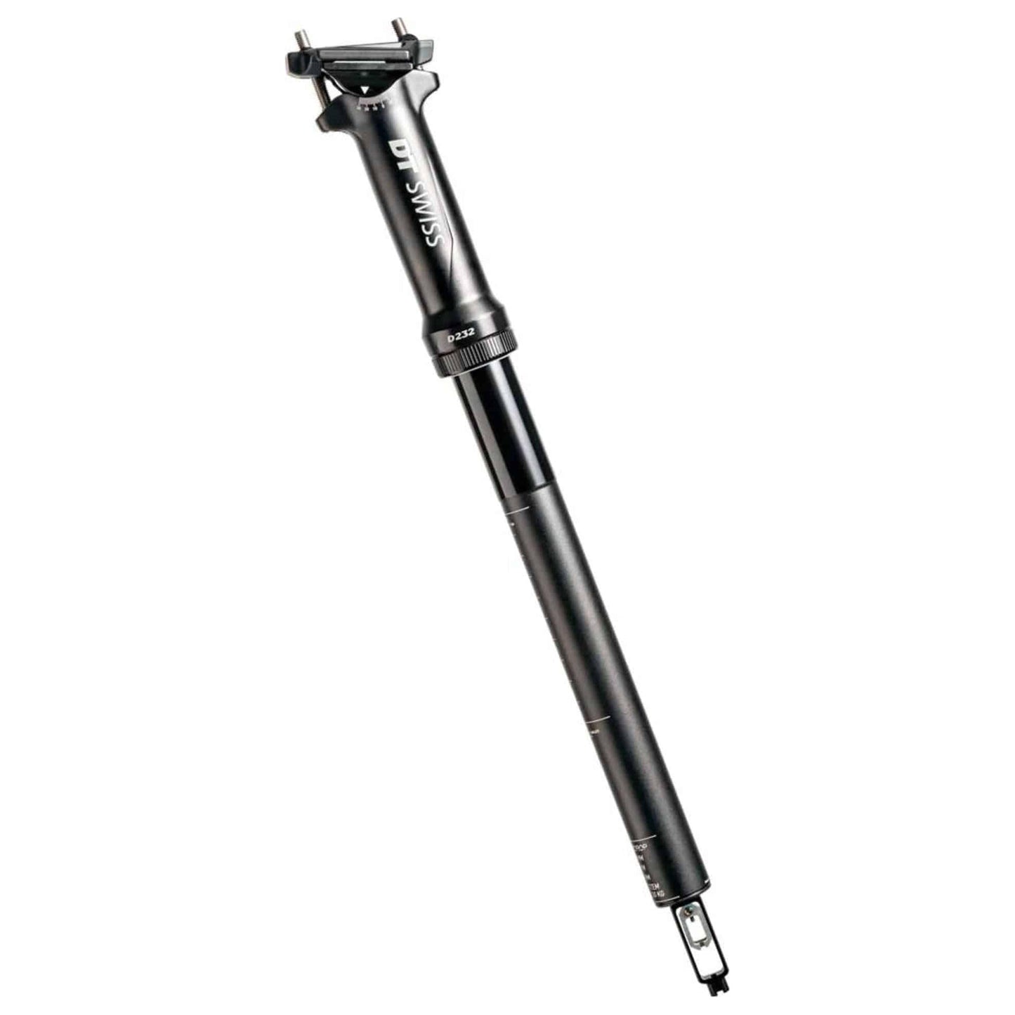 Zadelpen DT Swiss D232 Dropper 27.2x400mm 60mm Drop Aluminium Zwart - Le Coq Wielerartikelen