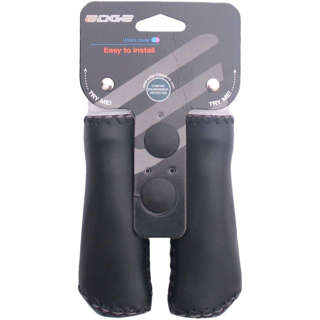 Handvatset Edge Leer - 2*135 mm (op kaart verpakt) - Le Coq Wielerartikelen