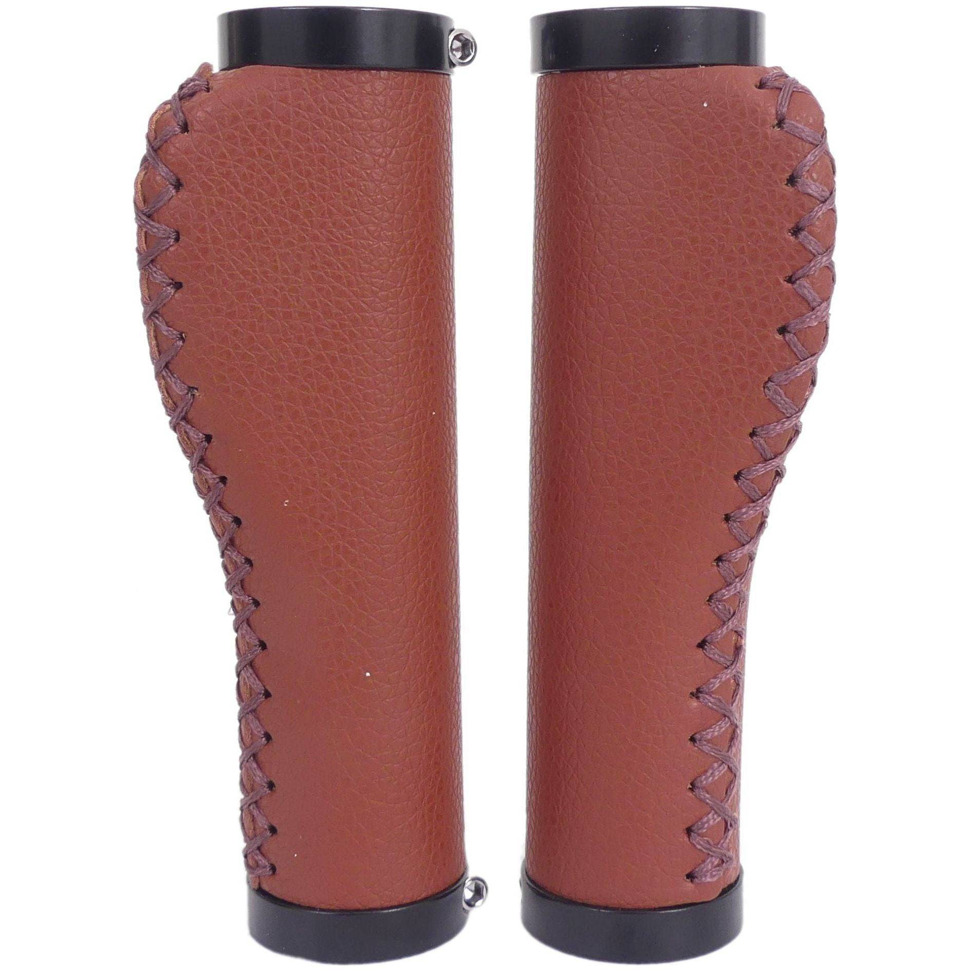 Handvatset Edge Leer Incl Lockring - Camel Brown- 135/135Mm (Werkplaatsverpakking) - Le Coq Wielerartikelen