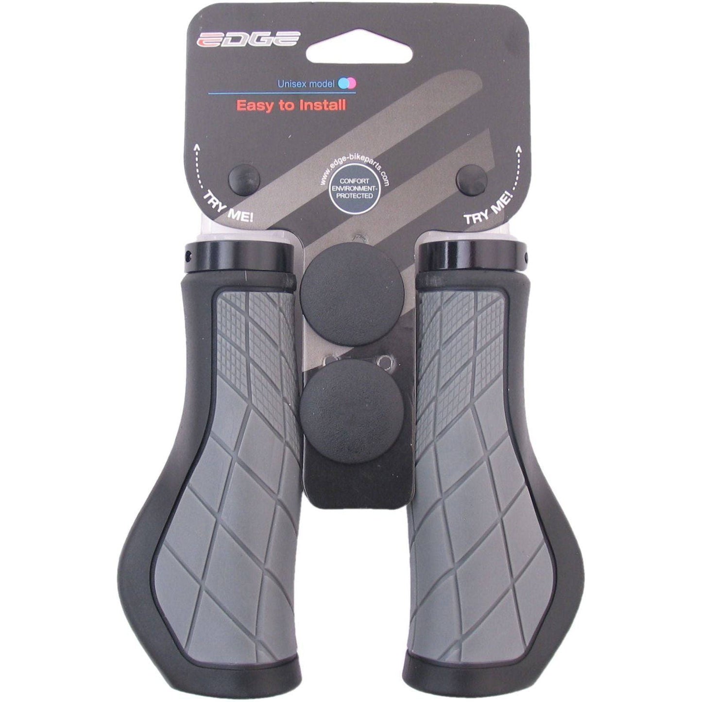 Edge Handvatten Ergocity Met Lockring - 2X136Mm - Zwart/Grijs - Le Coq Wielerartikelen