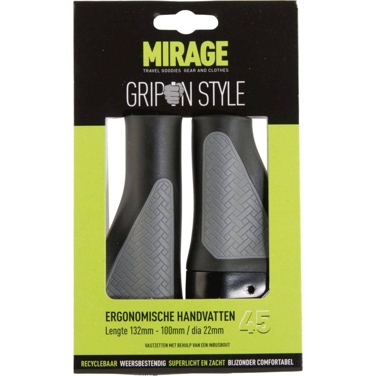 Mirage Handvatpaar Grips In Style #45 - 132/100 Mm Met Lockring - Le Coq Wielerartikelen