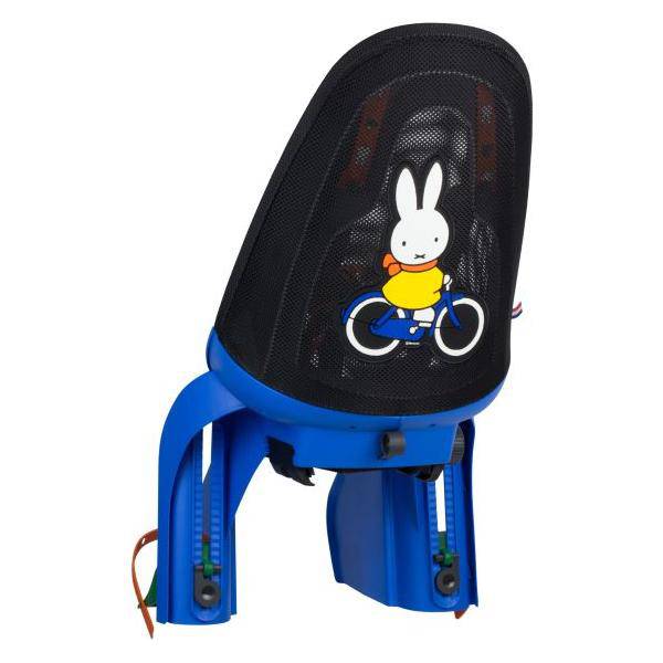 Blauw Qibbel Air Nijntje kinderfietsstoeltje achter met dragerbevestiging, comfortabel en veilig voor kinderen op de fiets