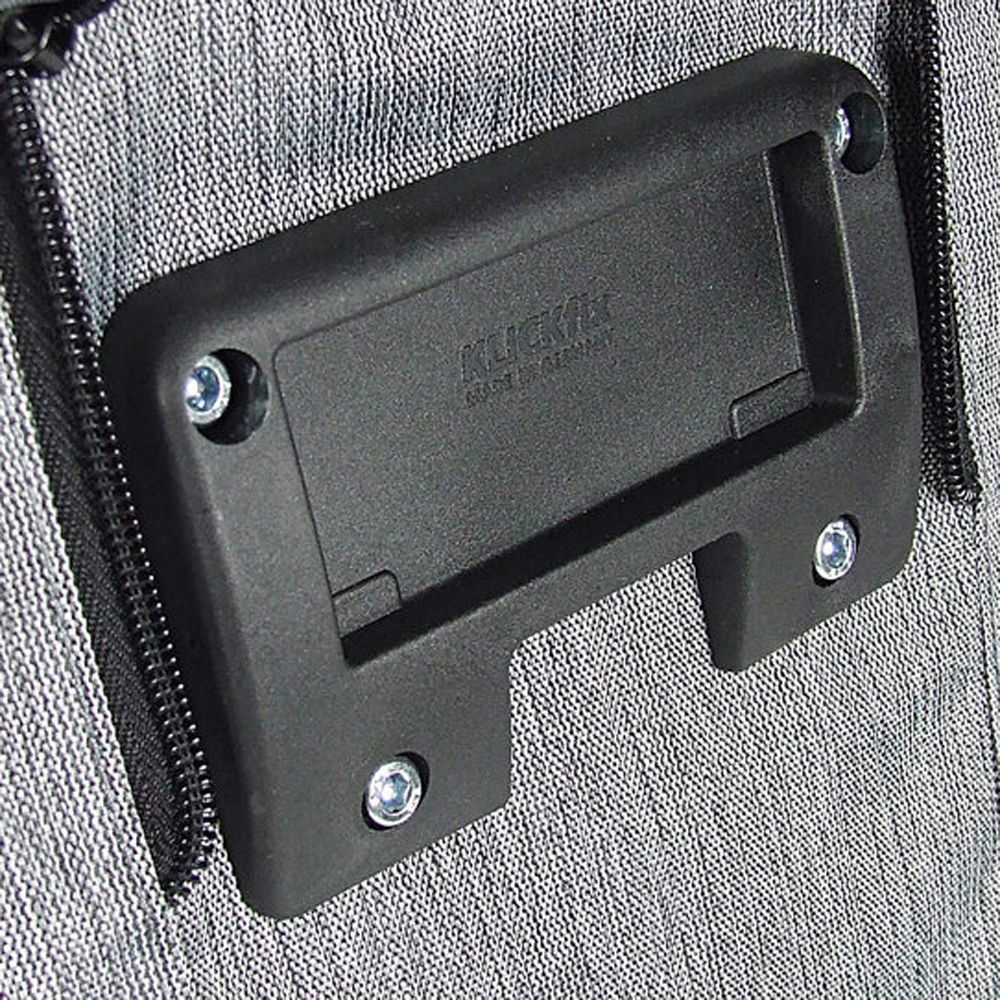 KLICKfix fietsstuurtas met bevestigingsriem en verstelbare handvatten, zwart, voor veilige en comfortabele ritten.