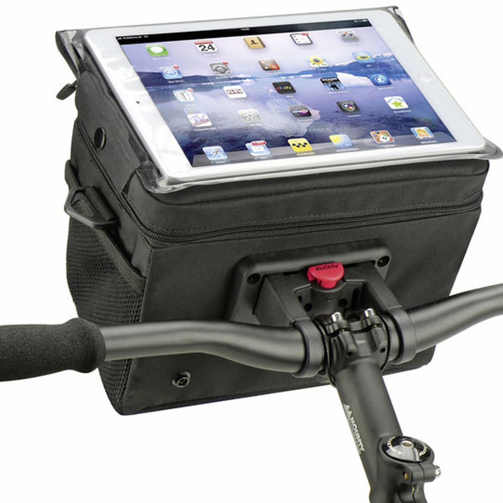 KLICKfix stuurtas fiets met verstelbare hendels en stevige bevestiging, ontworpen voor comfortabel fietsen.