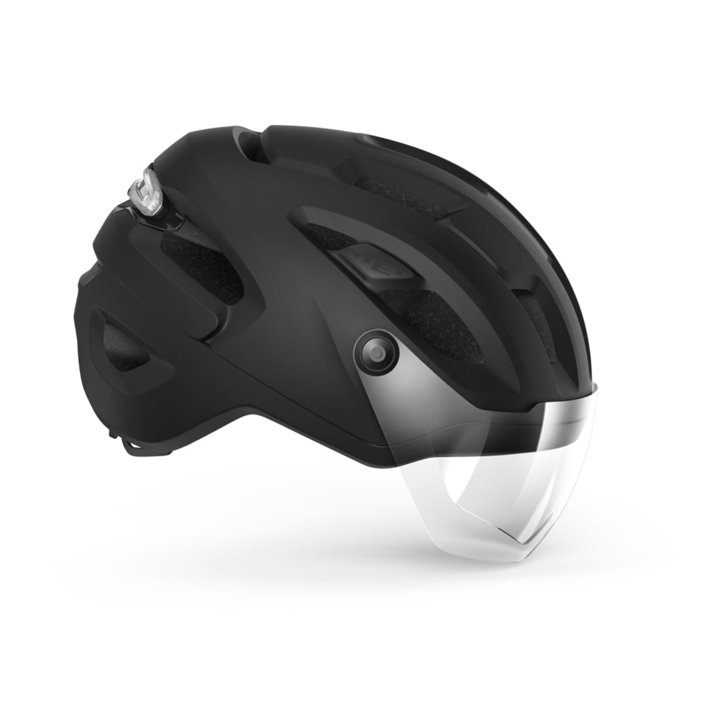 MET Intercity MIPS Speed Pedelec fietshelm met ventilatiegaten en verstelbare straps, ontworpen voor veilig fietsen.