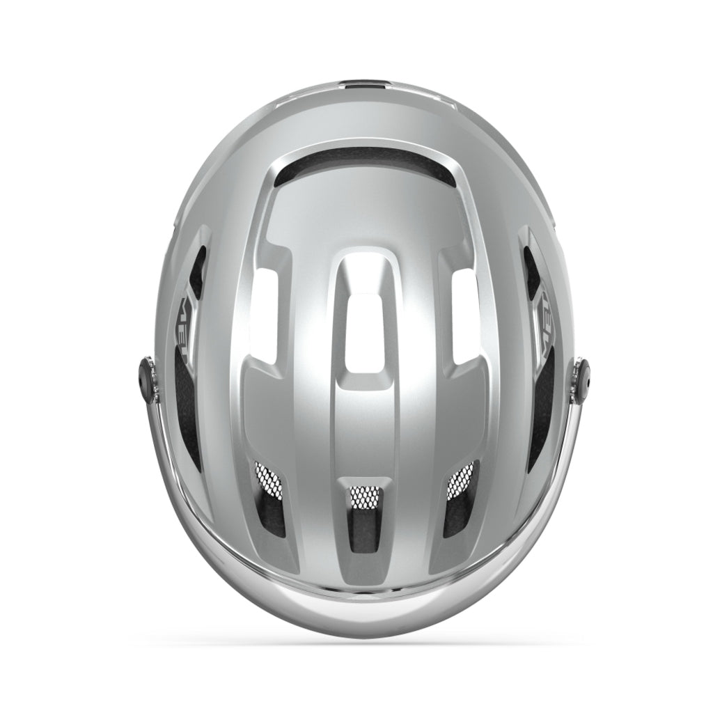 MET Intercity MIPS Speed Pedelec Fietshelm met ventilatiegaten en verstelbare riem, ontworpen voor veilig fietsen.