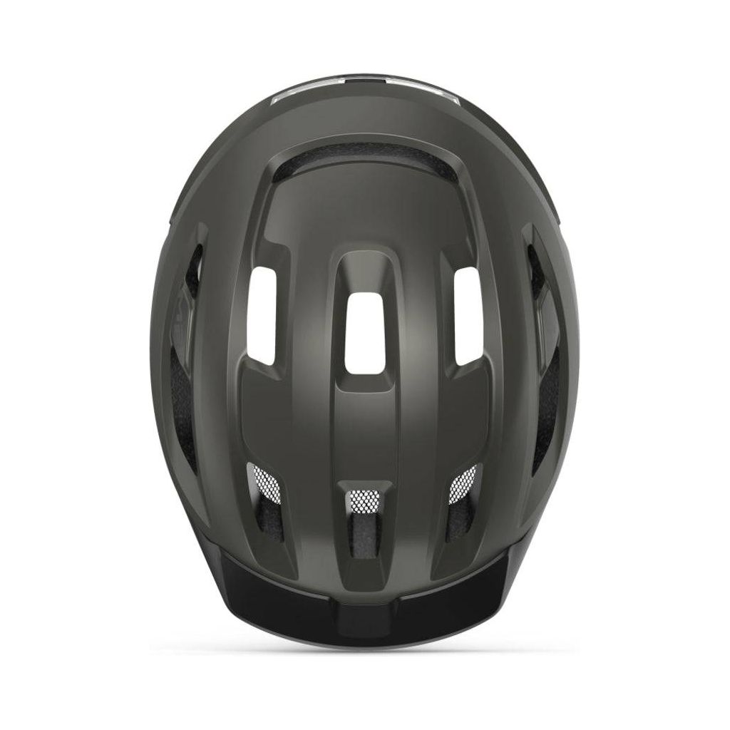 Zwarte MET Urbex Mips E-bike helm met ventilatieopeningen en verstelbare riem voor veilig fietscomfort.